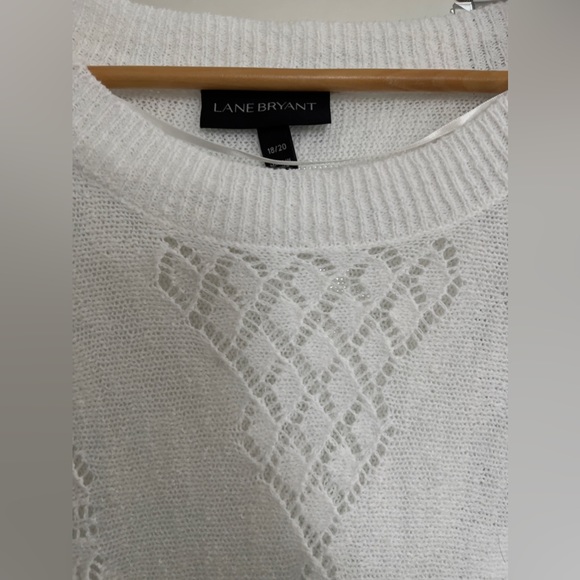 18/20 Lane Bryant White sweater tunic - Picture 2 of 2